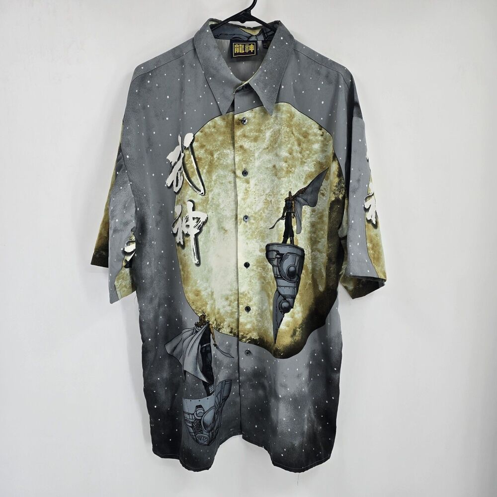 Vtg Billion Bay Anime JoJo's Bizarre Adventure Button Up Sz XL All Over Print